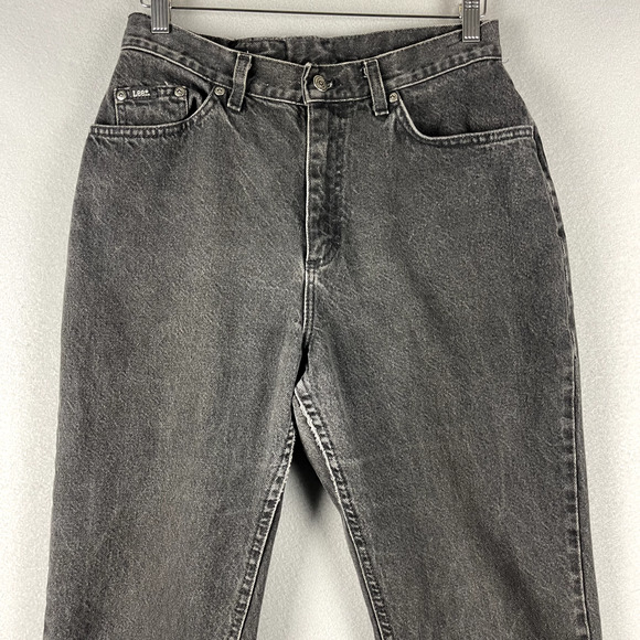 Vintage Lee Jeans Women 14 High Rise 28x29 Tapered Faded 80s 90s USA Made - Picture 2 of 16